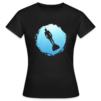 Plongée sous-marine Sports aquatiques Apnée Plongeur - T-shirt Femme - noir - Devant - AI Model Female 172 dark (172cm)