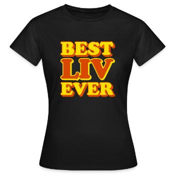 Liv Prénom Drôle Cadeau - T-shirt Femme - noir - Devant - AI Model Female 172 dark (172cm)