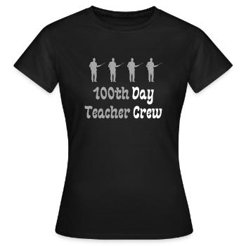 Équipe d’enseignants du 100e jour - T-shirt Femme - noir - Devant - AI Model Female 172 dark (172cm)