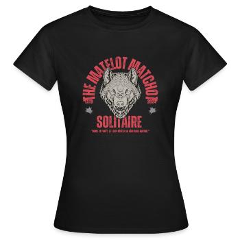 Le loup solitaire - T-shirt Femme - noir - Devant - AI Model Female 172 dark (172cm)