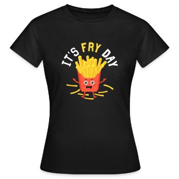 Fry Day Vibes: Crunch Time is Here - Women's T-Shirt - black - Front - AI Model Female 172 dark (172cm)