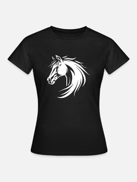 Pferd - Dame-T-shirt - sort