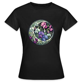Lila süße Erbsen - Frauen T-Shirt - Schwarz - Vorne - AI Model Female 172 dark (172cm)