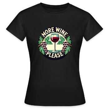 Plus de vin s’il vous plaît - T-shirt Femme - noir - Devant - AI Model Female 172 dark (172cm)