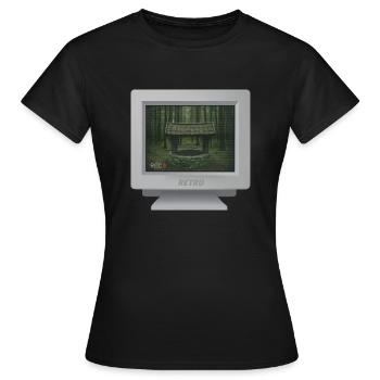 CRT-Design - Der geheimnisvolle Brunnen... - Frauen T-Shirt - Schwarz - Vorne - AI Model Female 172 dark (172cm)