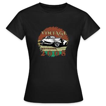 16. Geburtstag - Klassiker - Vintage since 11/2008 - Women's T-Shirt - black - Front - AI Model Female 172 dark (172cm)
