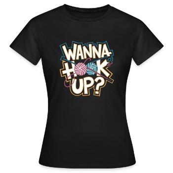 Fil et humour combinés - T-shirt Femme - noir - Devant - AI Model Female 172 dark (172cm)