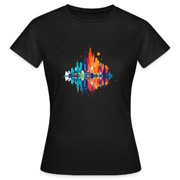 Gebäude Stadtbild Moderne Wolkenkratzer Stadt - Frauen T-Shirt - Schwarz - Vorne - AI Model Female 172 dark (172cm)