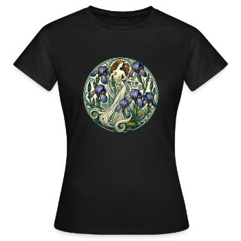 Déesse de l’Iris - T-shirt Femme - noir - Devant - AI Model Female 172 dark (172cm)