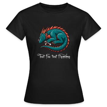All fire, all lazy - Women's T-Shirt - black - Front - AI Model Female 172 dark (172cm)