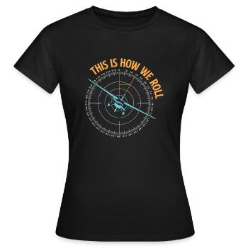 So ticken wir - Funny Airline Pilot - Frauen T-Shirt - Schwarz - Vorne - AI Model Female 172 dark (172cm)