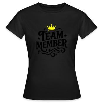 Team Member Group - Women's T-Shirt - black - Front - AI Model Female 172 dark (172cm)