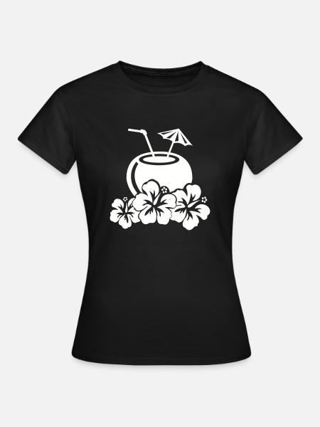 cocktail hibiskus - Frauen T-Shirt - Schwarz