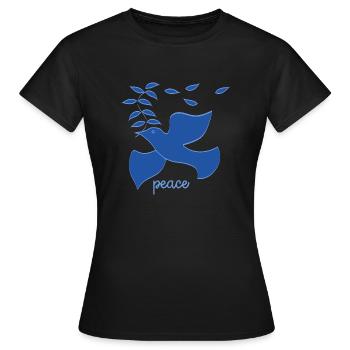 Duif - Vrouwen T-shirt - zwart - Voor - AI Model Female 172 dark (172cm)