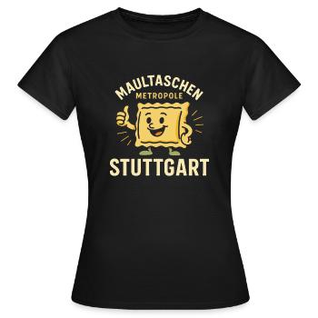 Maultaschen Metropole Stuttgart - Frauen T-Shirt - Schwarz - Vorne - AI Model Female 172 dark (172cm)