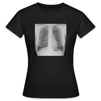 Lunge - Nichtraucher - Frauen T-Shirt - Schwarz - Vorne - AI Model Female 172 dark (172cm)