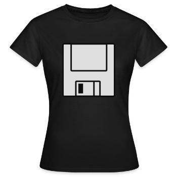 Disque ordinateur Floppy - T-shirt Femme - noir - Devant - AI Model Female 172 dark (172cm)