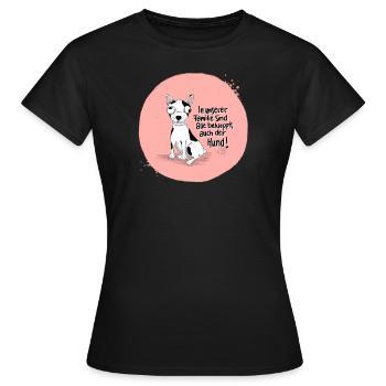 Bekloppter Hund = Bekloppte Familie - Frauen T-Shirt - Schwarz - Vorne - AI Model Female 172 dark (172cm)