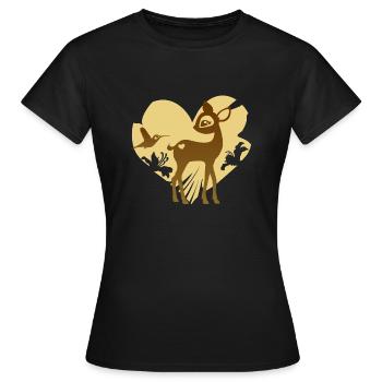 Rehkitz - Frauen T-Shirt - Schwarz - Vorne - AI Model Female 172 dark (172cm)