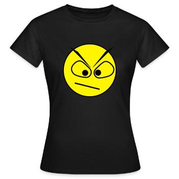 angry face - Women's T-Shirt - black - Front - AI Model Female 172 dark (172cm)