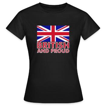 British and Proud - Women's T-Shirt - black - Front - AI Model Female 172 dark (172cm)