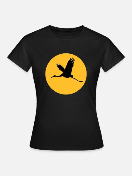 Kranich - Frauen T-Shirt - Schwarz