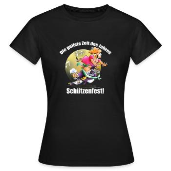 Schützenfest, die geilste Zeit des Jahres - Frauen T-Shirt - Schwarz - Vorne - AI Model Female 172 dark (172cm)