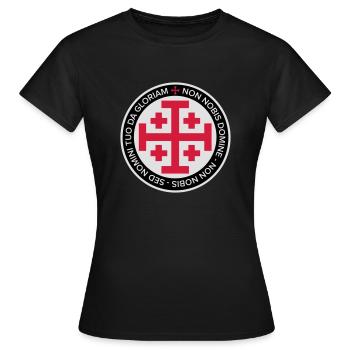 Jerusalem Crusader Cross - Frauen T-Shirt - Schwarz - Vorne - AI Model Female 172 dark (172cm)