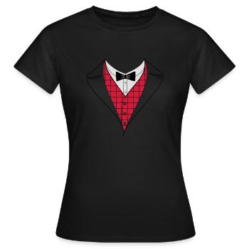 Anzug - Frauen T-Shirt - Schwarz - Vorne - AI Model Female 172 dark (172cm)
