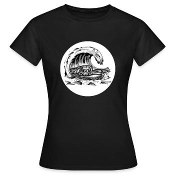 Mops Welle - Frauen T-Shirt - Schwarz - Vorne - AI Model Female 172 dark (172cm)
