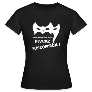 La vie à deux c'est mieux ! - T-shirt Femme - noir - Devant - AI Model Female 172 dark (172cm)