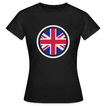 Great Britain (Union Jack) Emblem - Frauen T-Shirt - Schwarz - Vorne - AI Model Female 172 dark (172cm)