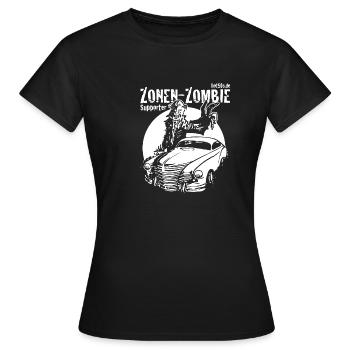 Zonen Zombie Supporter, Design von Mondwinkel - Frauen T-Shirt - Schwarz - Vorne - AI Model Female 172 dark (172cm)