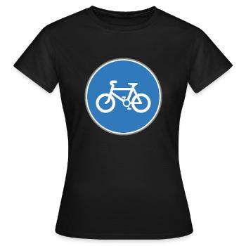 Verkehrsschild Fahrrad blau - Frauen T-Shirt - Schwarz - Vorne - AI Model Female 172 dark (172cm)