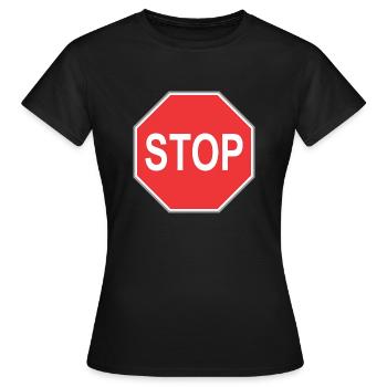 Panneau stop - T-shirt Femme - noir - Devant - AI Model Female 172 dark (172cm)