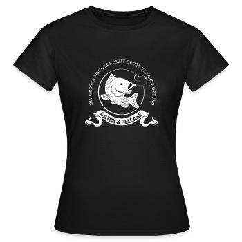 CArphunter KArpfen Catch & Release - Frauen T-Shirt - Schwarz - Vorne - AI Model Female 172 dark (172cm)