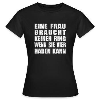 kein Ring vier Ringe - Frauen T-Shirt - Schwarz - Vorne - AI Model Female 172 dark (172cm)