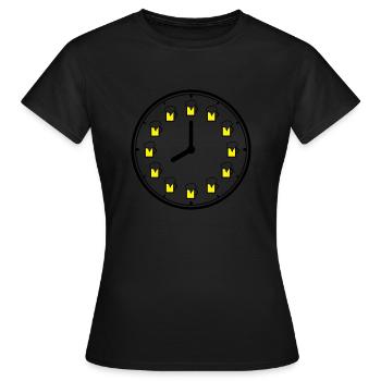 Uhr mit Bier anstelle von Zahlen - Frauen T-Shirt - Schwarz - Vorne - AI Model Female 172 dark (172cm)