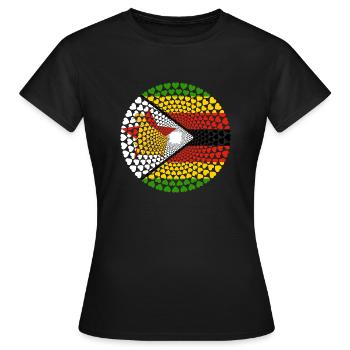 Zimbabwe Simbabwe Great Zimbabwe Love HERZ Mandala - Frauen T-Shirt - Schwarz - Vorne - AI Model Female 172 dark (172cm)