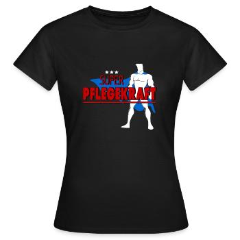 PFLEGEKRAFT - Frauen T-Shirt - Schwarz - Vorne - AI Model Female 172 dark (172cm)