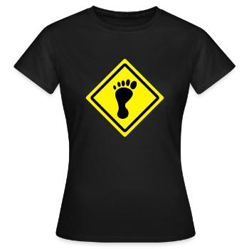 foot roadsign - Women's T-Shirt - black - Front - AI Model Female 172 dark (172cm)