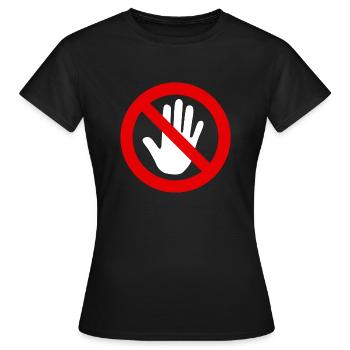 anfassen verboten weiß - Frauen T-Shirt - Schwarz - Vorne - AI Model Female 172 dark (172cm)