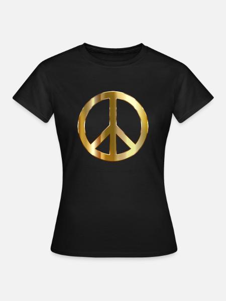 Peace Gold - Frauen T-Shirt - Schwarz