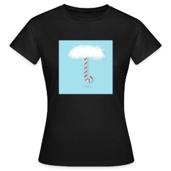 Zuckerstange mit Wolken - Frauen T-Shirt - Schwarz - Vorne - AI Model Female 172 dark (172cm)