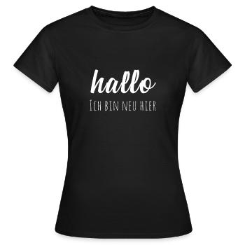 Baby Babysprüche Babybauch Neu Hier - Frauen T-Shirt - Schwarz - Vorne - AI Model Female 172 dark (172cm)