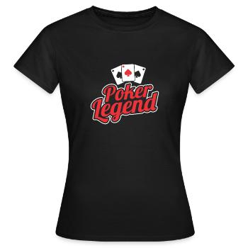 Légende du poker jouant au poker - T-shirt Femme - noir - Devant - AI Model Female 172 dark (172cm)