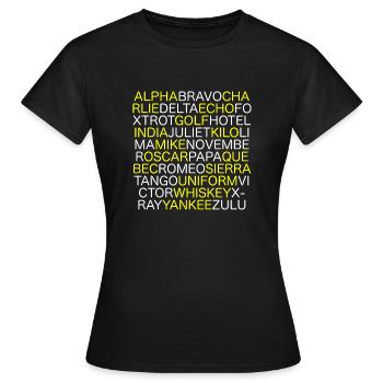 OTAN Alphabet - T-shirt Femme - noir - Devant - AI Model Female 172 dark (172cm)