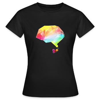lsd brain - Frauen T-Shirt - Schwarz - Vorne - AI Model Female 172 dark (172cm)