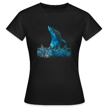 watercolor whale - Frauen T-Shirt - Schwarz - Vorne - AI Model Female 172 dark (172cm)