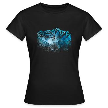 montagnes aquarelles - T-shirt Femme - noir - Devant - AI Model Female 172 dark (172cm)